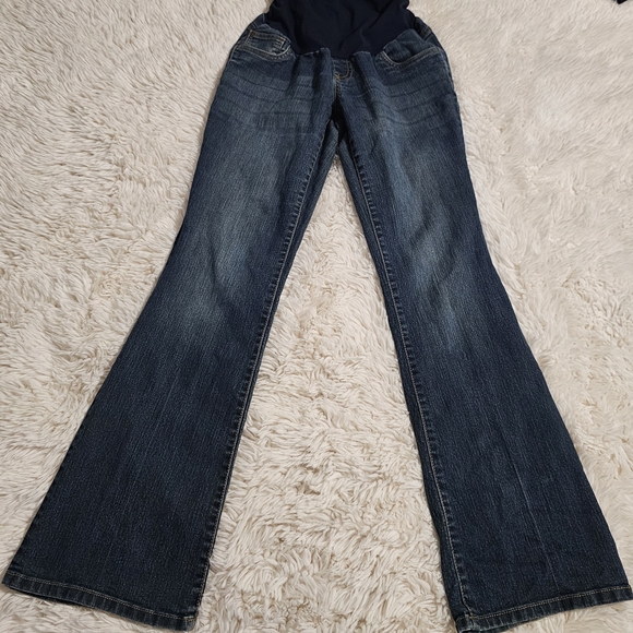 2 Pairs Of Hybrid & Company High Rise Dark Blue Maternity Jeans - Picture 4 of 6